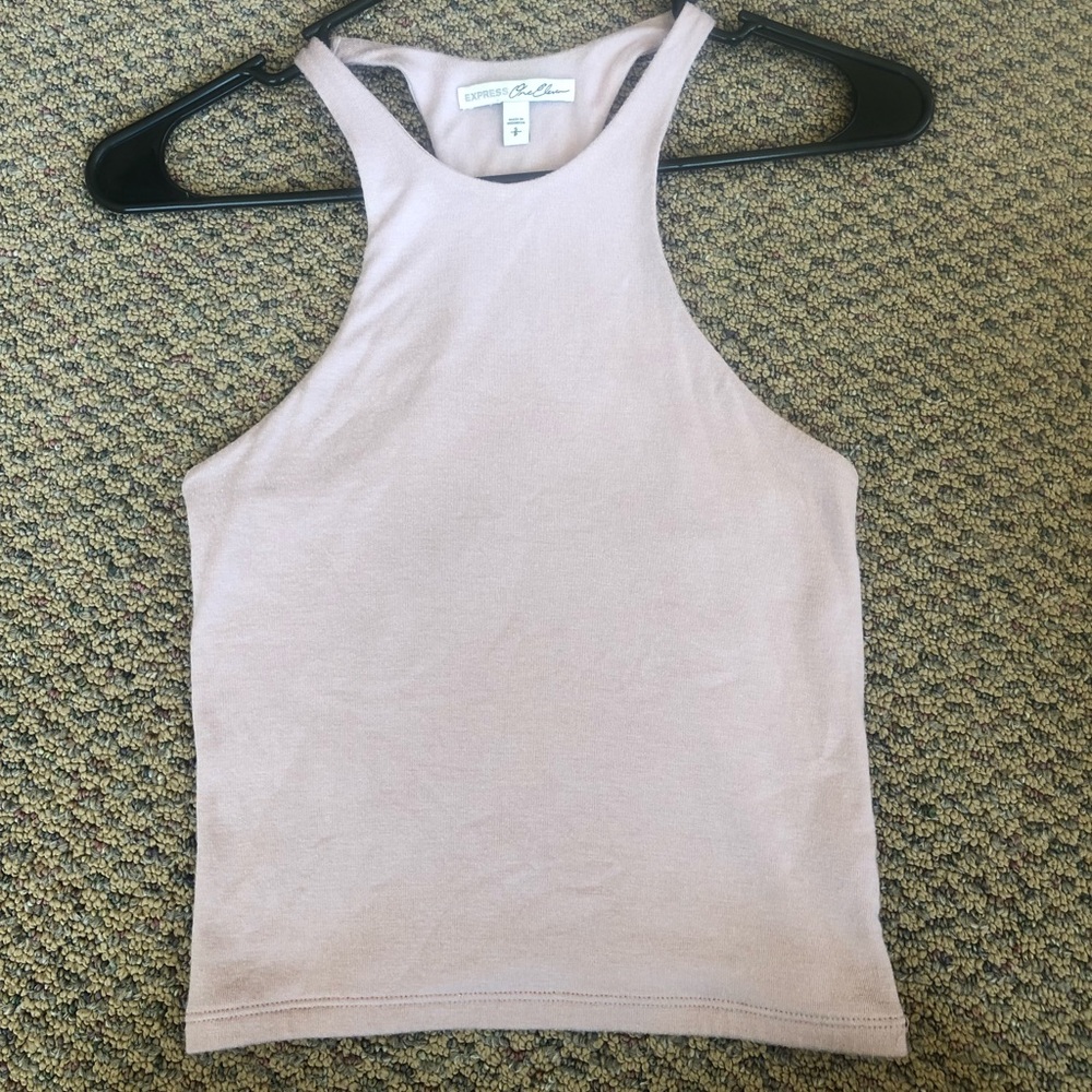 Cropped light purple tank top